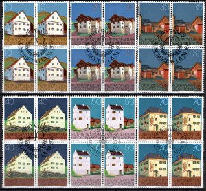 Liechtenstein Scott # 638 - 649, used, first day cancellation, b/4 each