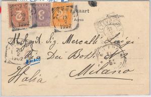 56230 -  DUTCH INDIES Indonesia -  POSTAL HISTORY: MALANG Postcard to ITALY 1902