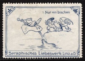 Vintage Germany Poster Stamp Just A Little Seraphic Work Of Love Linz