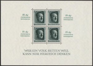 GERMANY 1937 Hitler 6pf M/sheets perf, imperf, & roulette. MNH **. SG cat £765.