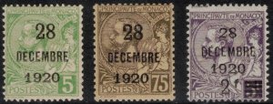 MONACO 1921 Birth of Princess Antoinette; Scott 30-32; MNH