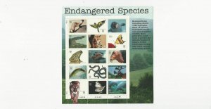 US Stamps Sheet/Postage Sct #3105 Endangered Species MNH F-VF OG  FV 4.80