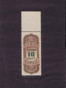 SCOTT HAWAII R16 10 DOLLAR UNUSED MNH REVENUE, TOP MARGIN, 1910-1913. LOOK!