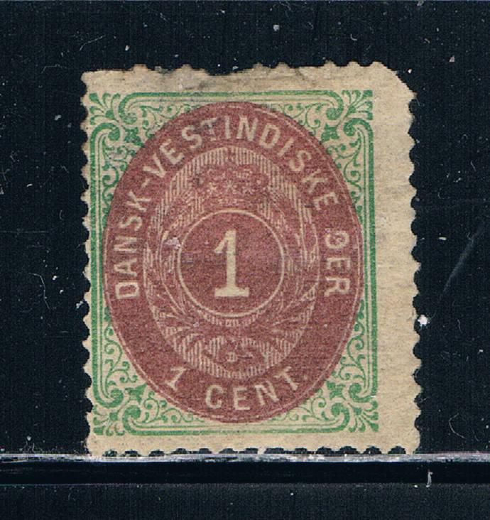 Danish West Indies 5 MHH Damage Numeral (D0024)