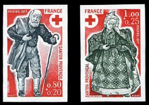 France, 1950-Present #B503-504 (YT 1959-1960) Cat€95, 1977 Red Cross, imper...