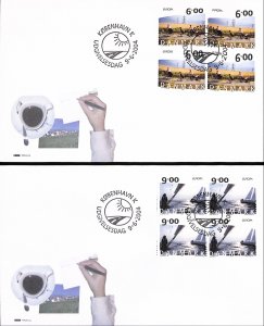 Denmark Danmark Scott 1280-1281 FDC block of 4, EUROPA CEPT 2004