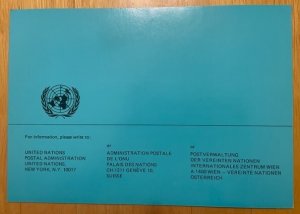 United Nations 1982 Year set with souvenir folder, NY, Geneva, Vienna & flags