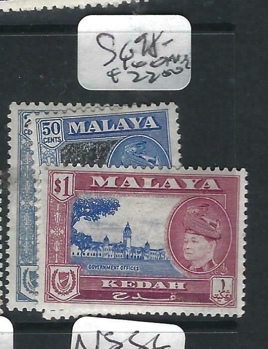 MALAYA KEDAH  (P2206B) SULTAN  25C-$1.00  SG 98-100   MOG