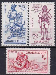 1941 Guadeloupe Scott # B9-B11 Colonial Troops MNH