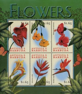 Antigua 2000 - Flowers - Sheet of 6 Stamps - Scott #2349 - MNH