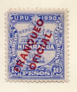 Nicaragua 1890 Early Issue Fine Mint Hinged 10P. Official Optd 323774