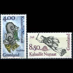 GREENLAND 1995 - Scott# 299-300 Figureheads Set of 2 NH