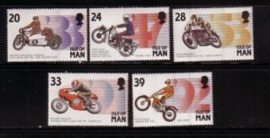 Isle of Man Sc 562-566 1993 Motorcycling Events stamp set mint NH