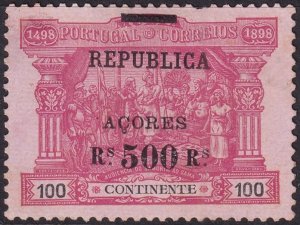 Azores 1911 Sc 154 MNG(*) small thin