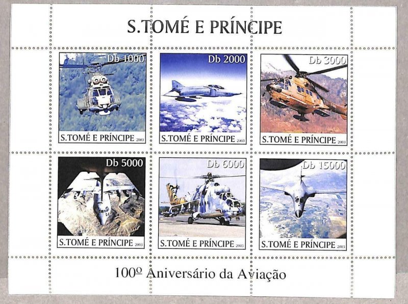A3379 - SAO TOME & PRINCIPE ERROR MISSPERF: 2003 Helicopters, Military airplanes