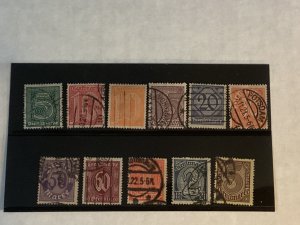 Germany Scott #01//13 used F/VF short 07, 011 catalog value $480.00