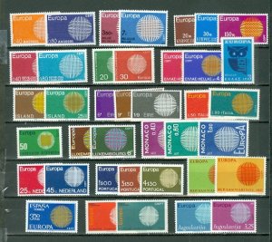 EUROPA 1970...(18/19) COUNTRIES....CPLT SETS..MNH..$76.00