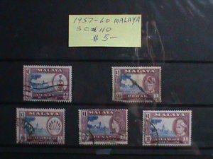 MALAYSIA STAMPS: 1957 SC#110 .VERY OLD USED SET STAMP. VERY RARE  .