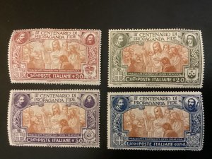 ITALY stamps Scott # 143-46 UNUSED Light hinged VF  cat.  $23.00