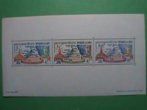 LAOS STAMP:1964 SC#91a TAMPLE OF THAT LUANG, MAP OF NUBIA & RAMSESII MNH   S/S