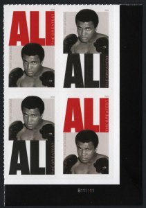 NEW ISSUE (Forever) Muhammad Ali Plate Block: LR #B111111 (2026) SA