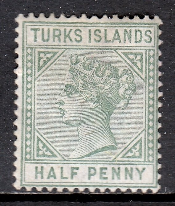 Turks Islands - Scott #51 - MH - Paper adhesion/rev. - SCV $7.00