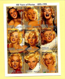 MONTSERRAT Sc 860 NH MINISHEET of 1995 - MOVIES - MARILYN MONROE - SC$11.50