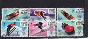 FUJEIRA 1968 WINTER OLYMPIC GAMES GRENOBLE SET OF 6 STAMPS PERF. MNH