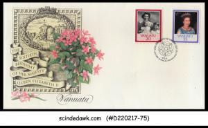 VANUATU - 1986 The 60th Birthday of Her MAJESTY QUEEN ELIZABETH II - 2V - FDC