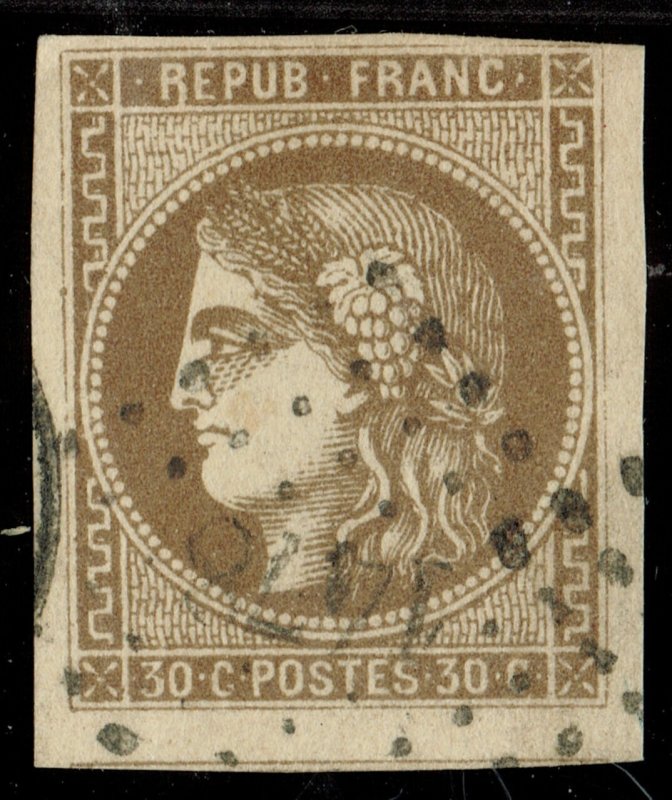 [st3291] FRANCE 1870 Yv#47d VARIETY R connected to frame signed calves Cv:500€