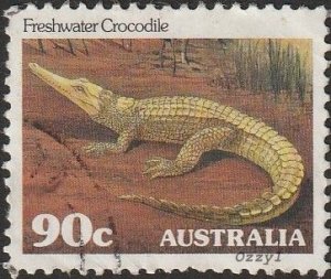 Australia #799 1982 90c Saltwater Crocodile USED-VG-NH. Some gum residue.