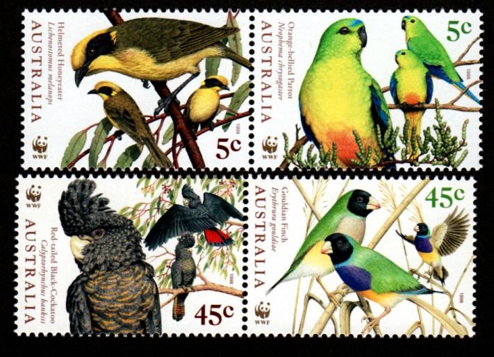 Australia 1676a,1678a 1675-1678 Mint NH Birds!