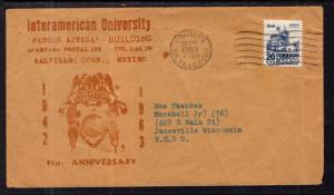 Mexico Intramerican University to Janesville,WI 1963 Cover