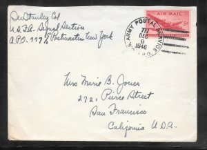 Just Fun Cover #C32 on U.S. A.P.O. DEC/9/1946 Airmail Cover (12805)