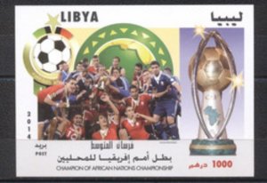 Libya 2014- Football  African Nations Cup M/Sheet