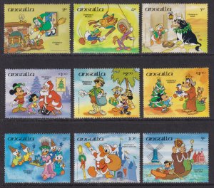 1984 Anguilla Disney, Christmas 84 complete set MNH Sc# 596 / 604 CV: $16.00