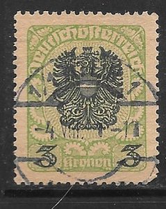 Austria 243: 3k Coat of Arms, used, F-VF