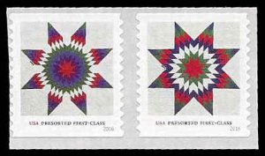 PCBstamps  US #5098/5099a Coil Pair 50c(2x25c)Star Quilts, MNH, (6)