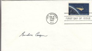 1962, 4c Project Mercury, FDC, W/Gordon Cooper Autopen Autograph (35341)