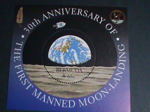 BERMUDA-30TH ANNIVERSARY OF THE FIRST MAN MOON LANDING MNH SHEET VERY RARE VF