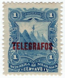 (I.B) Nicaragua Telegraphs : 1c Blue (1893)