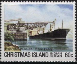 Christmas Island 110 (mh) 60c phosphate industry: ship loading (1981)
