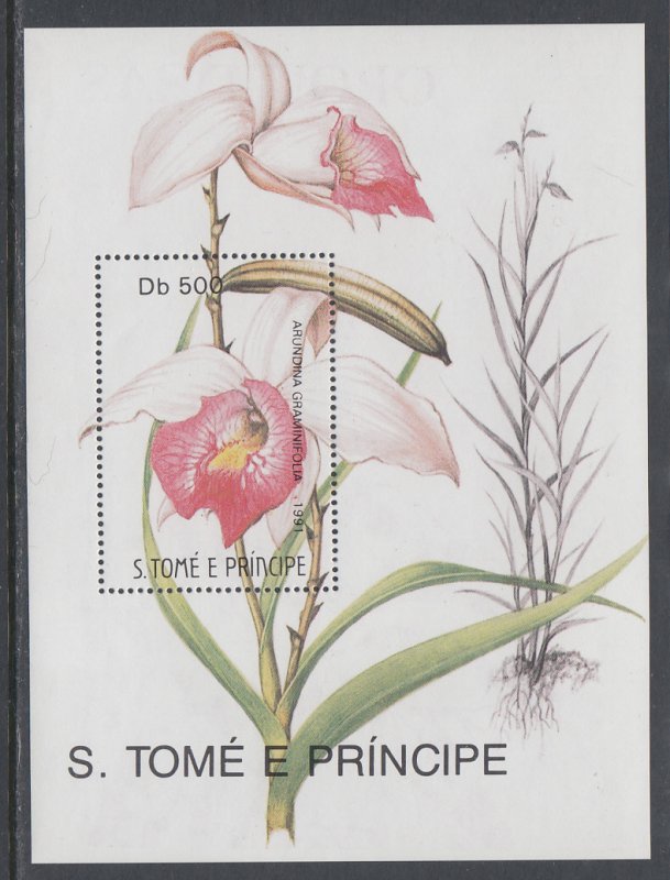 Sao Tome and Principe 1026 Orchid Souvenir Sheet MNH VF