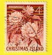 CHRISTMAS ISLAND SCOTT#12 1963 4c MOONFLOWER - USED