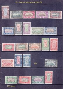 St Pierre Miquelon 136-159 Mint OG 1932-159 Fishermen Set of 23 Scv $252.00