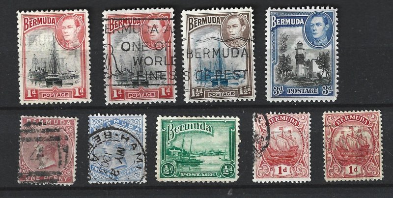 Bermuda Used Mini Lot of 9 different stamps 2022 CV $17.30