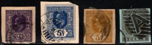 Four Assorted Ceylon (Sri Lanka) Cut Squares Set/4 Used Mixed Condition