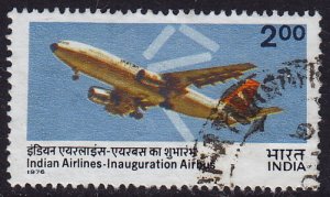 India - 1976 - Scott #744 - used - Airplane