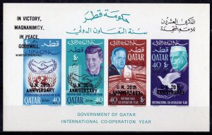 QATAR 1966 Mi#Block 5B CHURCHILL VICTORY/KENNEDY/NEHRU/HAMMARSKJOLD S/S IMPERF.