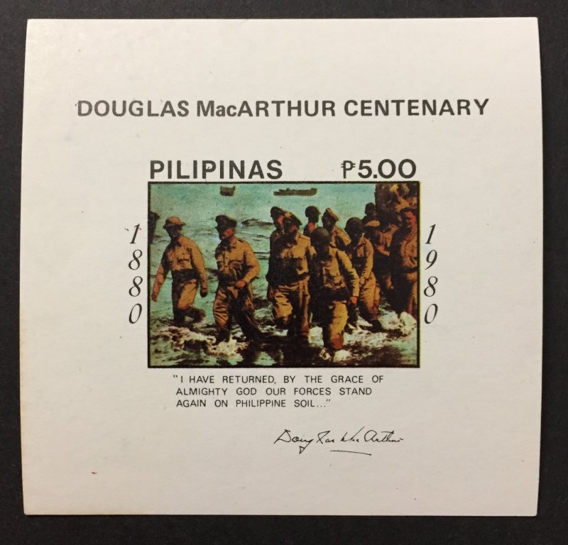 Philippines 1980 #1452 S/S, General MacArthur, MNH.